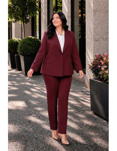 Pantalón Sculpt Crep Elástico Bordeaux Velika - Imagen 1