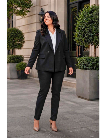 Pantalón Sculpt Crep Elástico Negro Velika - Imagen 1