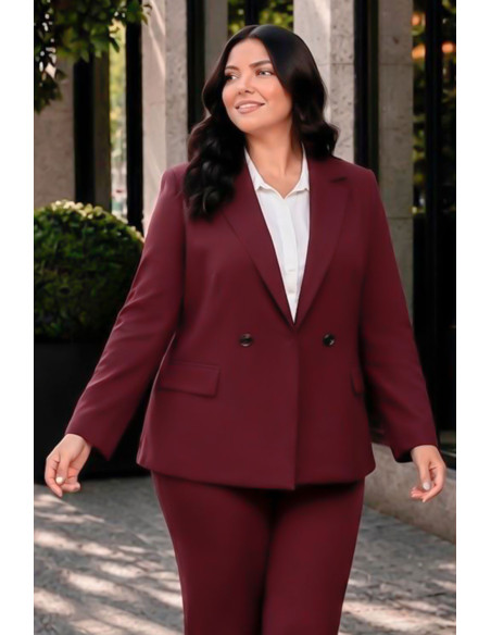 Blazer Sculpt Crep Elástico Bordeaux Velika - Imagen 1