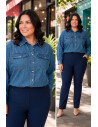 Pantalón Chloé Punto Roma Marino Velika