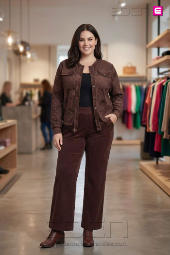 Pantalón Nube Chocolate Tallas Grandes | Edén Moda - Imagen 1