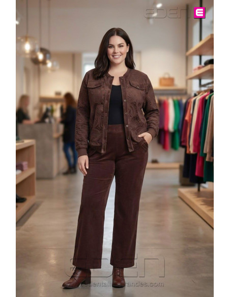 Pantalón Nube Chocolate Tallas Grandes | Edén Moda - Imagen 1