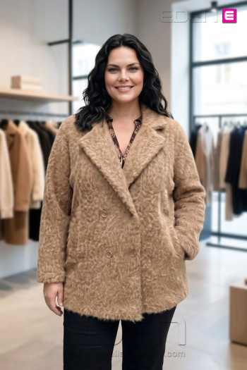 Chaquetón Kiri Camel Tallas Grandes | Edén Moda - Imagen 1