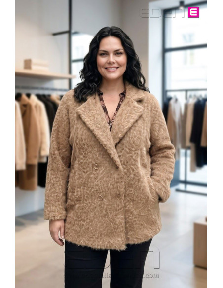 Chaquetón Kiri Camel Tallas Grandes | Edén Moda - Imagen 1