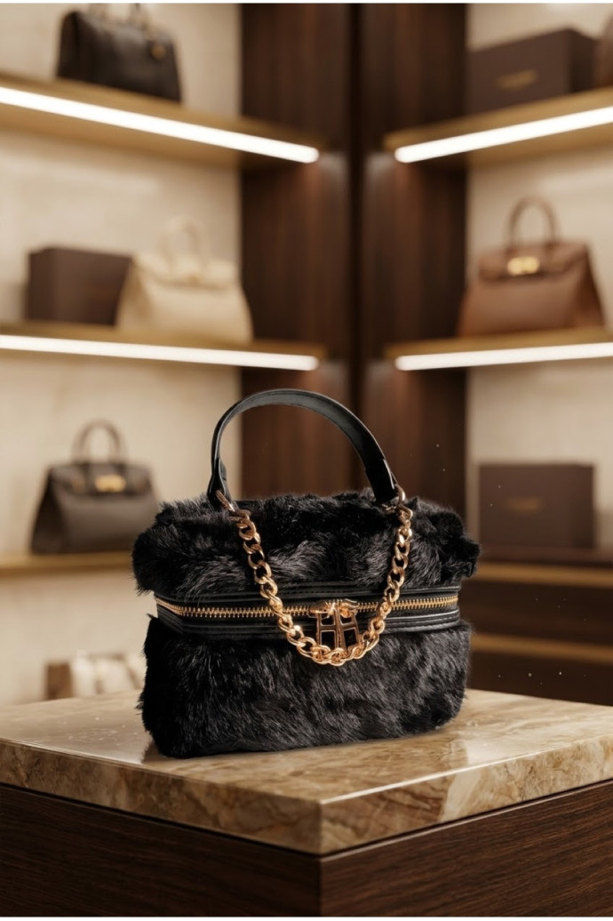 Bolso Pequeño Fluff Negro | Accesorios Edén Moda - Imagen 1