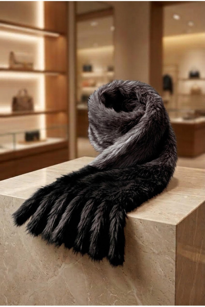 Bufanda De Pelo Negro | Accesorios Edén Moda - Imagen 1