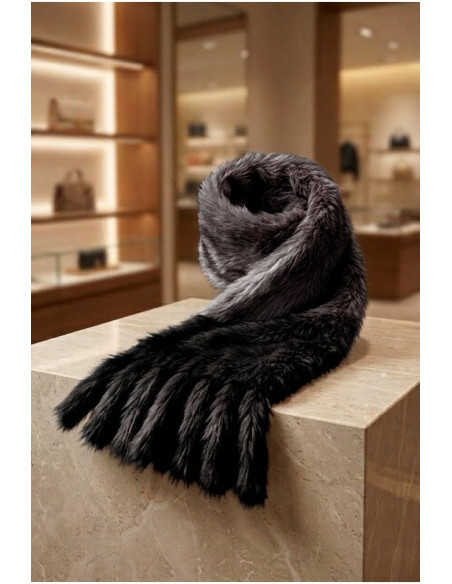 Bufanda De Pelo Negro | Accesorios Edén Moda - Imagen 1