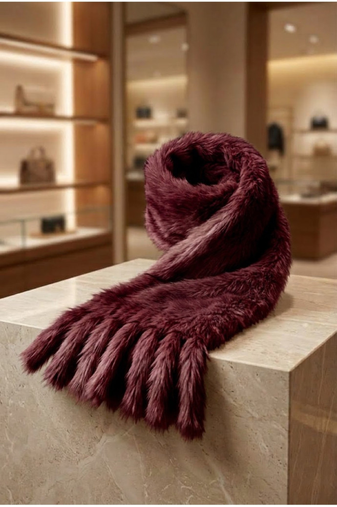 Bufanda De Pelo Purplish Red | Accesorios Edén Moda - Imagen 1