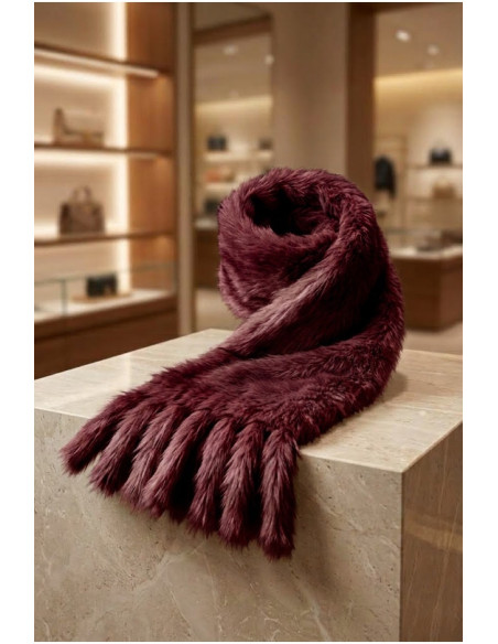 Bufanda De Pelo Purplish Red | Accesorios Edén Moda - Imagen 1