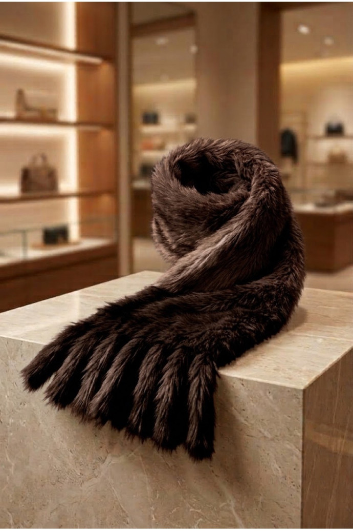 Bufanda De Pelo Coffee | Accesorios Edén Moda - Imagen 1