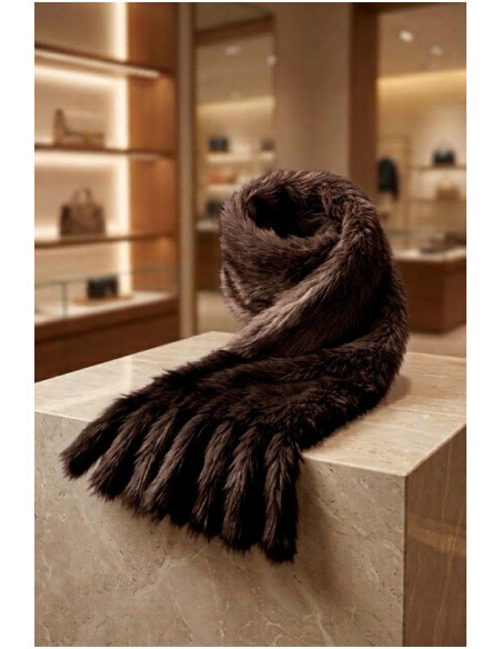 Bufanda De Pelo Coffee | Accesorios Edén Moda - Imagen 1