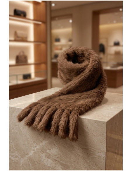 Bufanda De Pelo Khaki | Accesorios Edén Moda - Imagen 1
