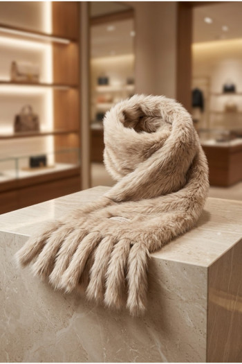 Bufanda De Pelo Beige | Accesorios Edén Moda - Imagen 1