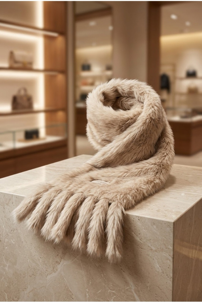 Bufanda De Pelo Beige | Accesorios Edén Moda - Imagen 1