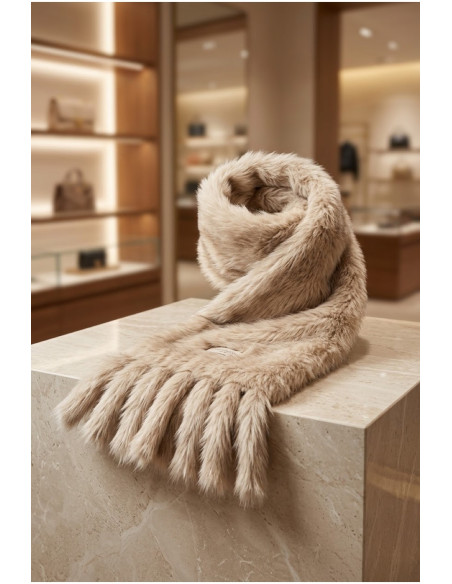 Bufanda De Pelo Beige | Accesorios Edén Moda - Imagen 1