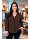 Blusa Camelia Chocolate Con Alma | Edén Tallas Grandes