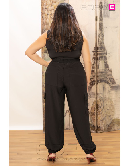 Pantalón Fluido Cargo Azabache Urban Flow | Edén Moda - Imagen 3