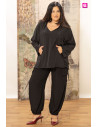 Pantalón Fluido Cargo Azabache Urban Flow | Edén Moda