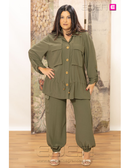 Pantalón Cargo Safari Urban Flow | Edén Tallas Grandes - Imagen 1