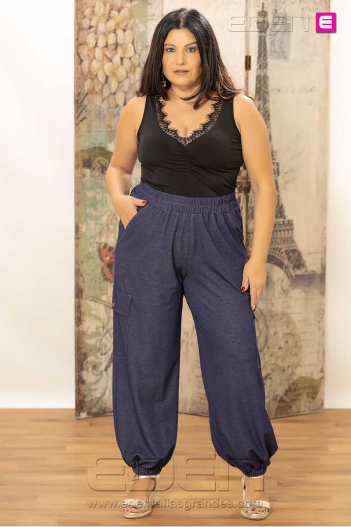 Pantalón Punto Tejano Cargo Urban Flow | Edén Moda - Imagen 2