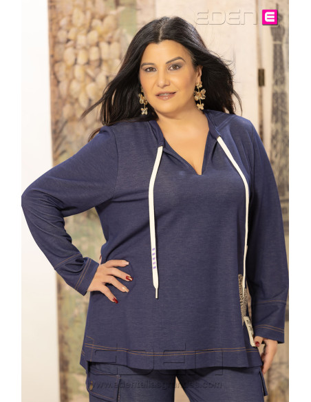 Camisola Punto Denim Jeans Indra | Edén Tallas Grandes - Imagen 1