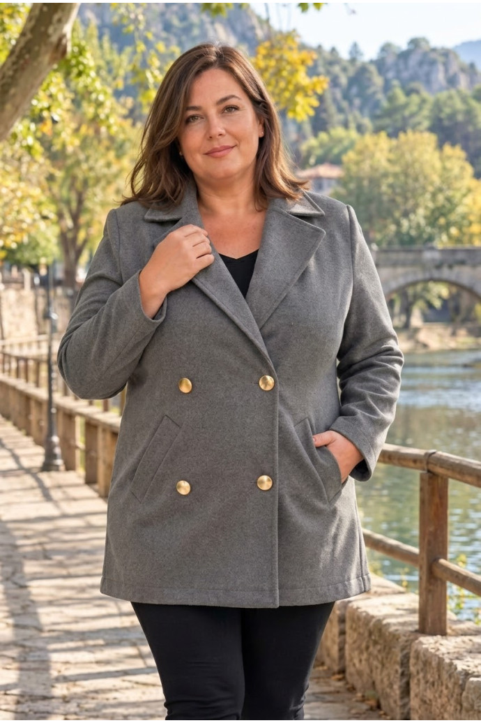 Chaqueta Paño Monaco Silver Velika | Edén Tallas Grandes - Imagen 1