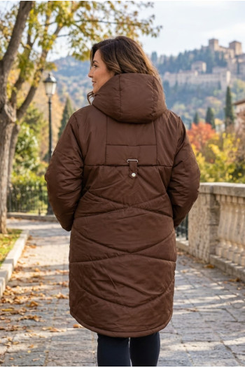 Chaquetón Essenza Mocha Long Velika | Edén Tallas Grandes - Imagen 2