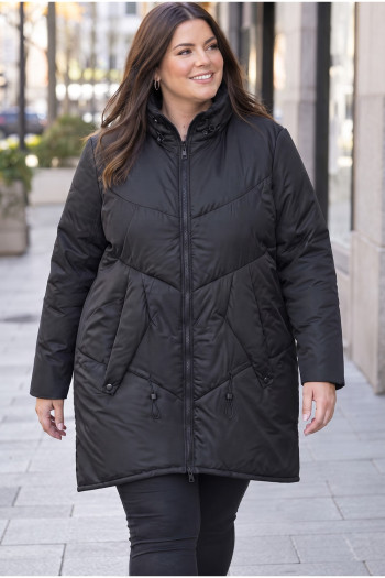 Chaquetón Manhattan Negro Velika | Edén Tallas Grandes - Imagen 1