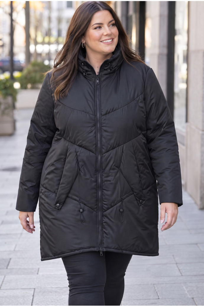 Chaquetón Manhattan Negro Velika | Edén Tallas Grandes - Imagen 1