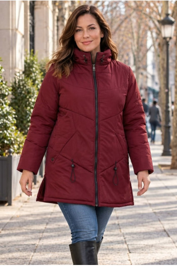 Chaquetón Manhattan Merlot Velika | Edén Tallas Grandes - Imagen 1
