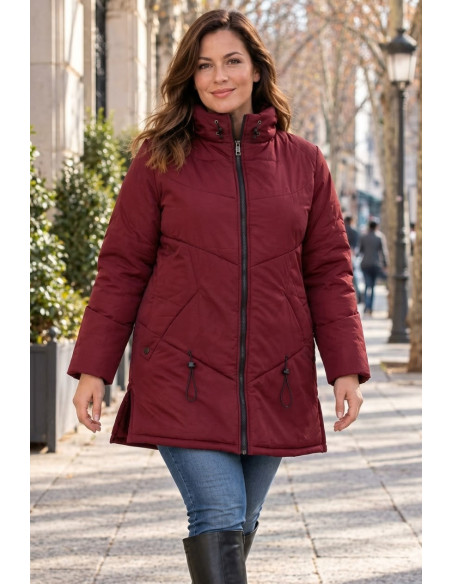 Chaquetón Manhattan Merlot Velika | Edén Tallas Grandes - Imagen 1