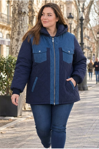 Chaquetón Urban Chic Azul Jeans Velika | Edén Tallas Grandes - Imagen 1
