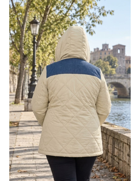 Chaquetón Urban Chic Ecru Velika | Edén Tallas Grandes - Imagen 2