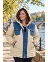 Chaquetón Urban Chic Ecru Velika | Edén Tallas Grandes