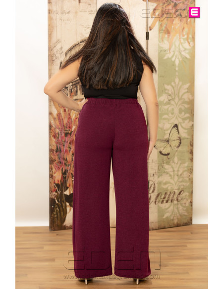 Pantalón Punto Soft Motion Merlot | Edén Tallas Grandes - Imagen 3