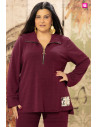 Jersey Cremallera Soft Motion Merlot | Edén Tallas Grandes