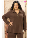Jersey Cremallera Soft Motion Moka | Edén Tallas Grandes