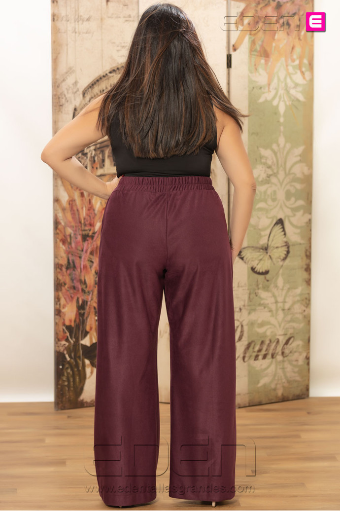 Pantalón Urban Suede Merlot Indra | Edén Tallas Grandes - Imagen 3