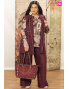 Pantalón Urban Suede Merlot Indra | Edén Tallas Grandes