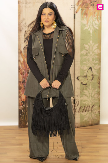 Pantalón Urban Suede Forest Indra | Edén Tallas Grandes - Imagen 1