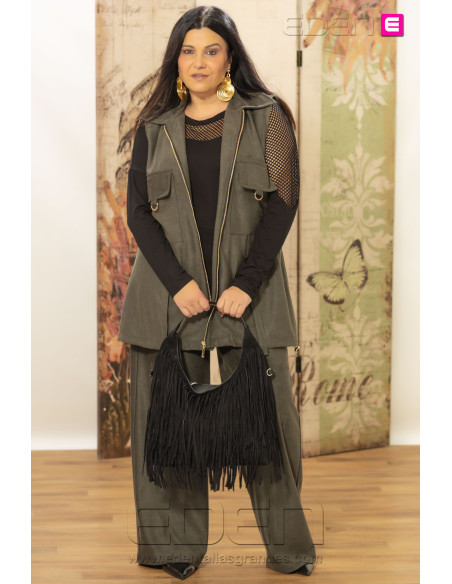 Pantalón Urban Suede Forest Indra | Edén Tallas Grandes - Imagen 1