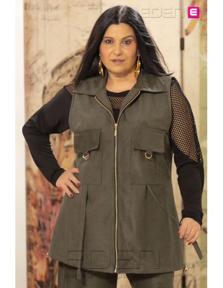 Chaleco Urban Suede Forest Indra | Edén Tallas Grandes - Imagen 2