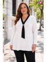 Blusa Corbata Blanco Velika | Edén Tallas Grandes