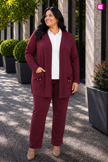 Conjunto Lazo Bordeaux Velika | Edén Tallas Grandes - Imagen 1