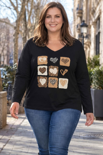 Camiseta Wild Heart Negro Velika | Edén Tallas Grandes - Imagen 1