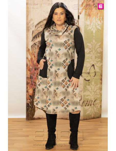 Vestido Mara Moca Latte Velika + Cuello | Edén Tallas Grandes - Imagen 2