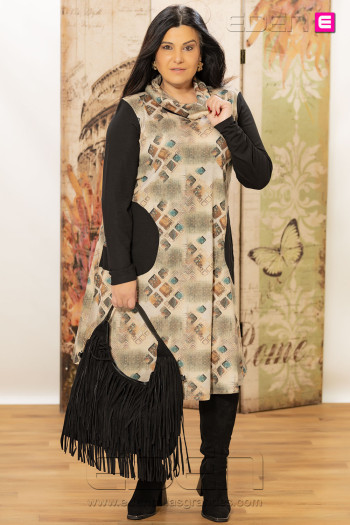 Vestido Mara Moca Latte Velika + Cuello | Edén Tallas Grandes - Imagen 1