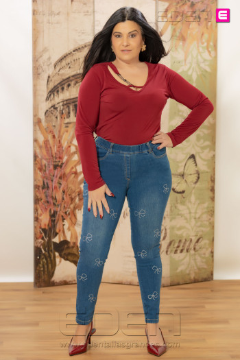 Leggins Tejano Lazos Strass Velika | Edén Tallas Grandes - Imagen 2