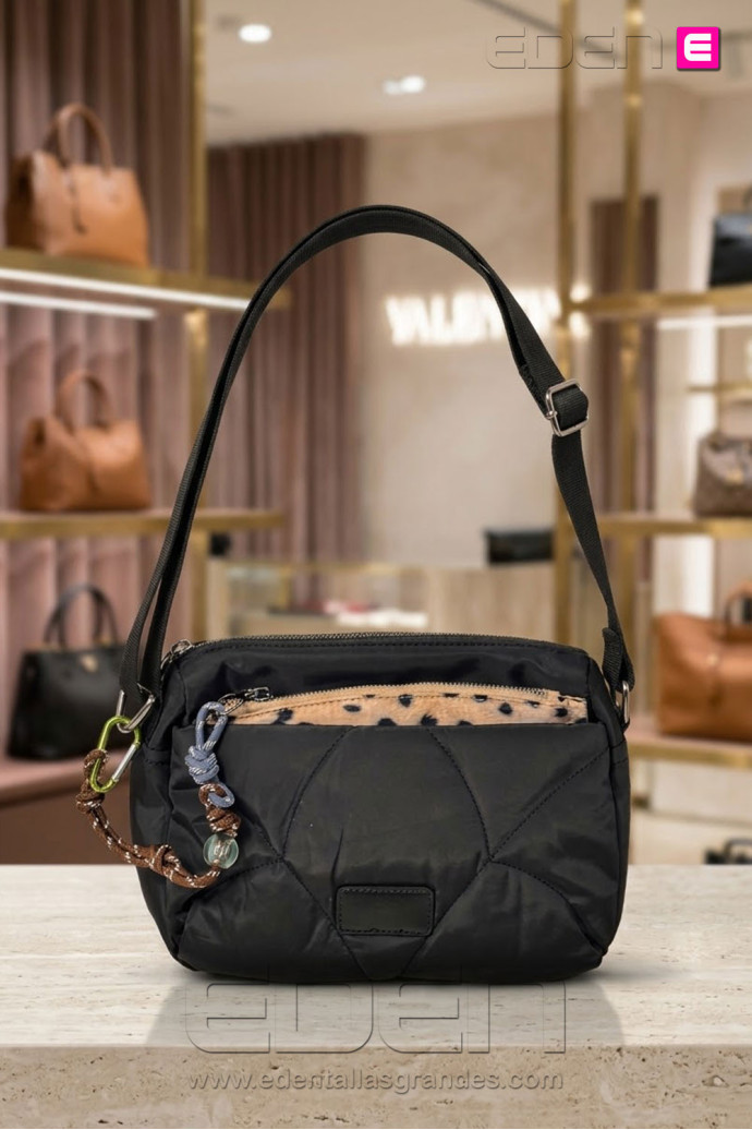 Bolso Nylon Fiera Negro | Edén Moda Tallas Grandes - Imagen 1