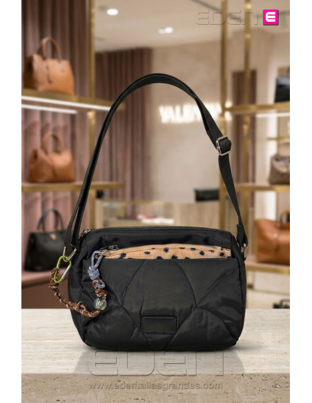Bolso Nylon Fiera Negro | Edén Moda Tallas Grandes - Imagen 1